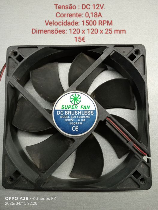 ventilador axial DC sem escovas (brushless)