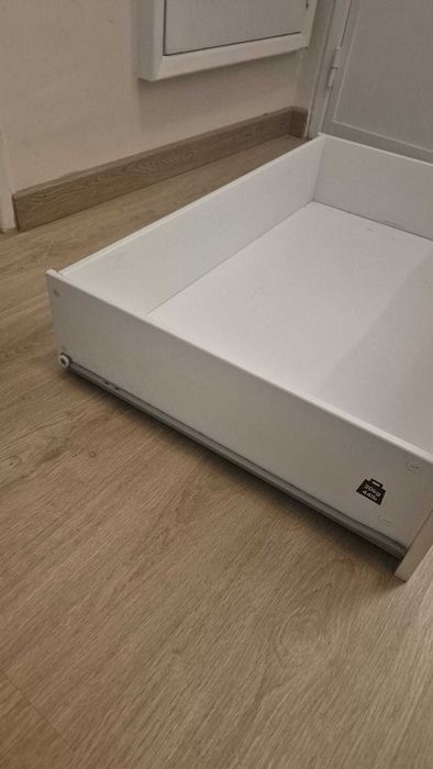 Cama indiv/dupla c/2 gav, branco, 80x200 cm