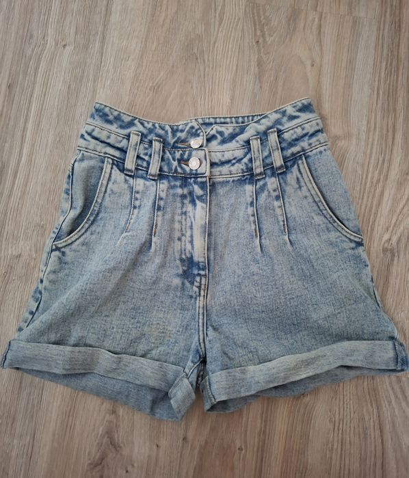Szorty spodenki jeansowe z wysokim stanem