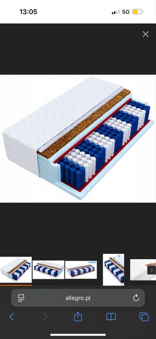 Materac kieszeniowy sprężynowy 90x200, wys. 24 cm