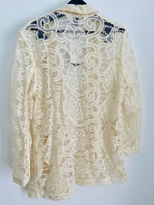 Blazer de renda S cor cru
