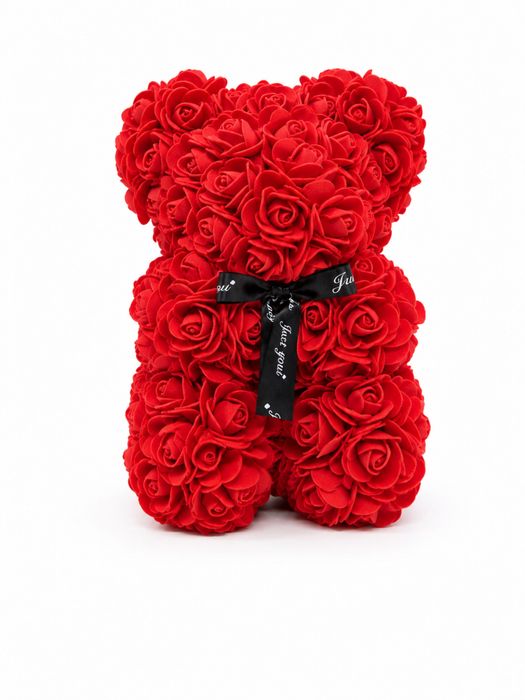 Miś z róż ze wstążką - prezent- Flower Bear