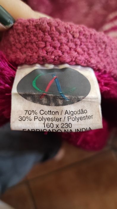 Carpete de algodão 160cmx230cm Rosa