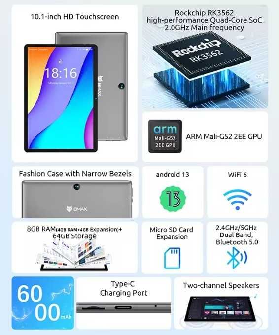 Tablet BMAX i9 Plus 4GB/64GB + myszka BT GRATIS NOWY najtaniej WWA