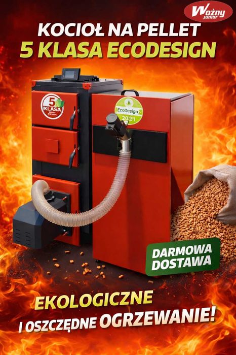 Kocioł Piec na Pellet Drewno Węgiel FENIKS INI BIO 5 klasa 13kW
