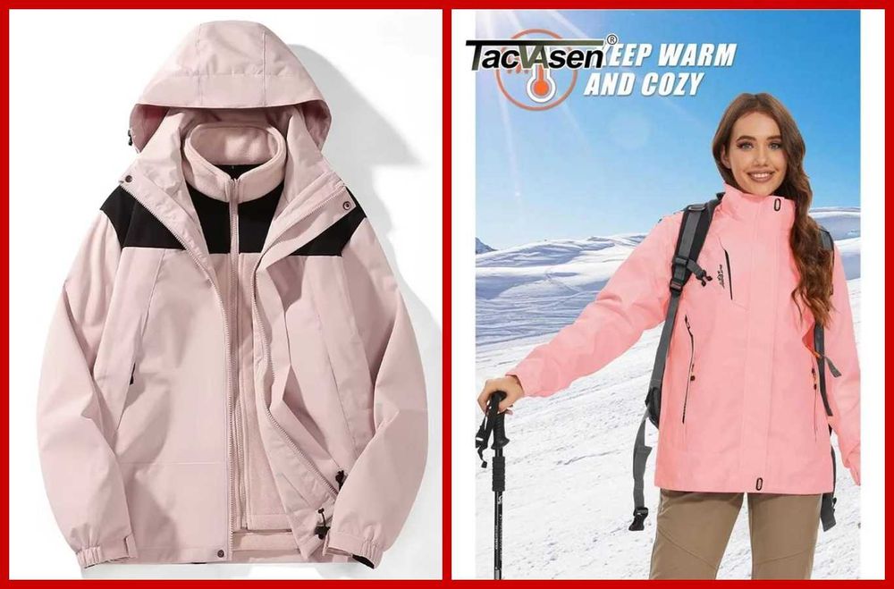 Новая женская куртка с капюшоном и флисовым подкладом (3 в 1). Уценка!