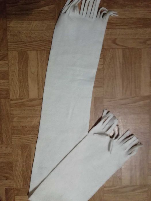 rękawiczki białe dzianina + gratis