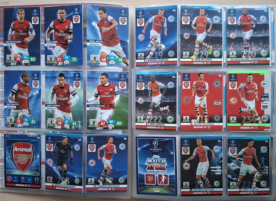 Karty piłkarskie Arsenal Londyn panini topps match attax fifa 365