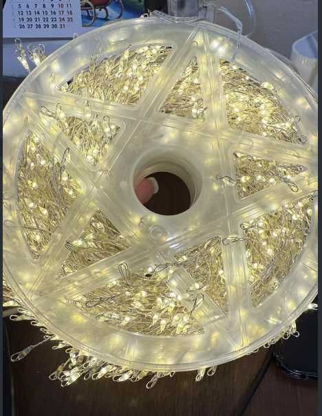 Гірлянда Мішура 60 м 1500 LED Теплий  Зел Дріт USB  8 Режимів