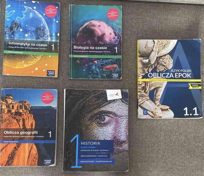 Zestaw podręczników do klasy 1 liceum/technikum