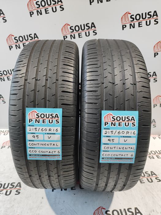 2 pneus semi novos 215-60R16 Continental - Oferta da entrega em casa