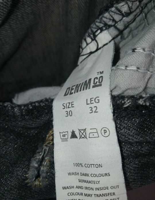Джинсы женские "denim co" деми на пуговицах, s, w30, l32, серые