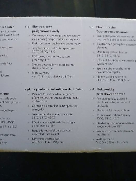 Esquentador eléctrico monofásico