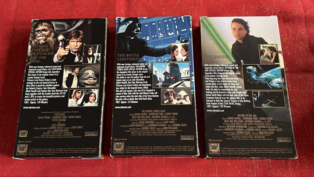 Kasety VHS Star Wars Trilogy Gold Edition