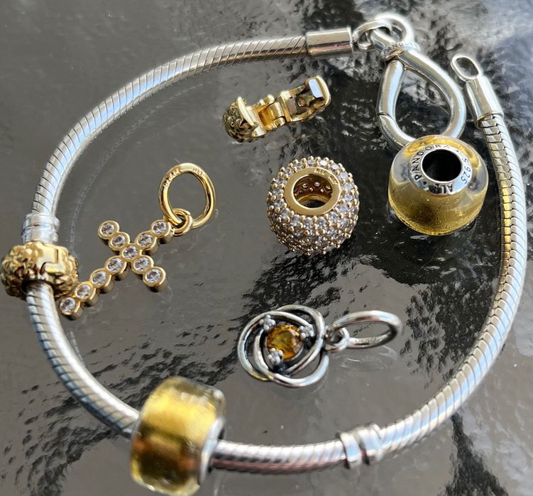 Pandora oryginał bransoletka z charmsami