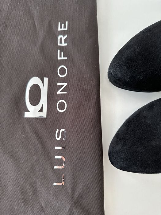 Botas salto agulha em pele camurça Luís Onofre