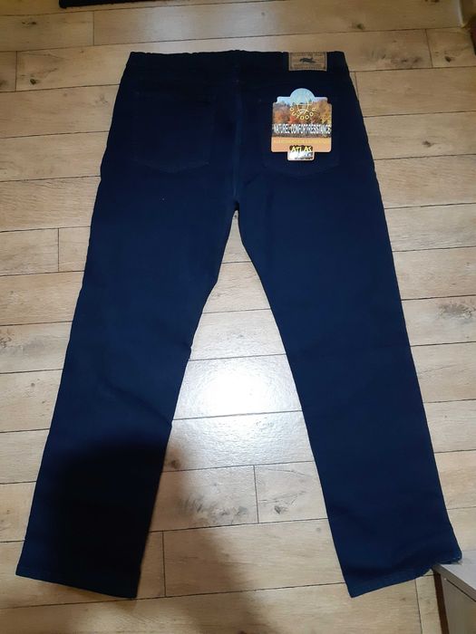 SPODNIE MĘSKIE materiałowe granatowe JEANS