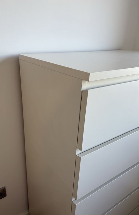 MALM Cómoda 6 gavetas, branco, 80x123 cm