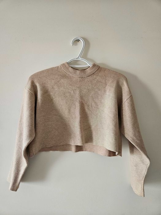 Camisola de malha crop top