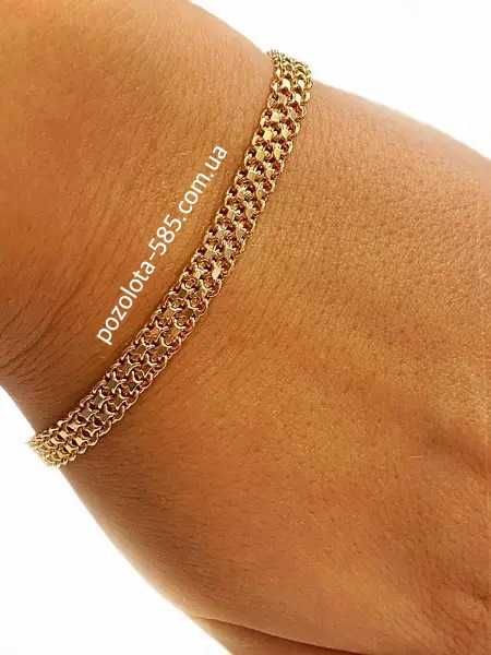 Позоленный Браслет "Сколоченное Плетение". Позолота. Позолочений