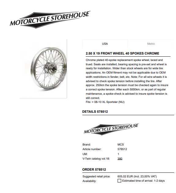 Jante cromada Harley Davidson