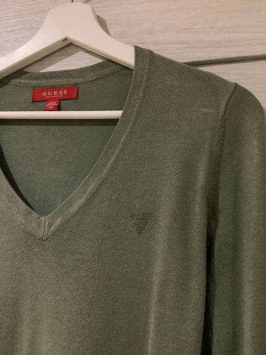 Guess bluzka sweterek damski zielony khaki 34 XS 36 S