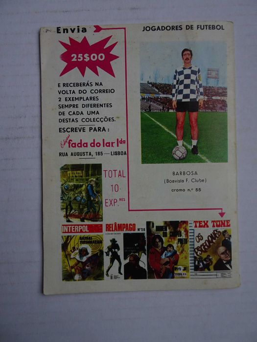 Livro Relâmpago nº 90 com cromos Barbosa do Boavista