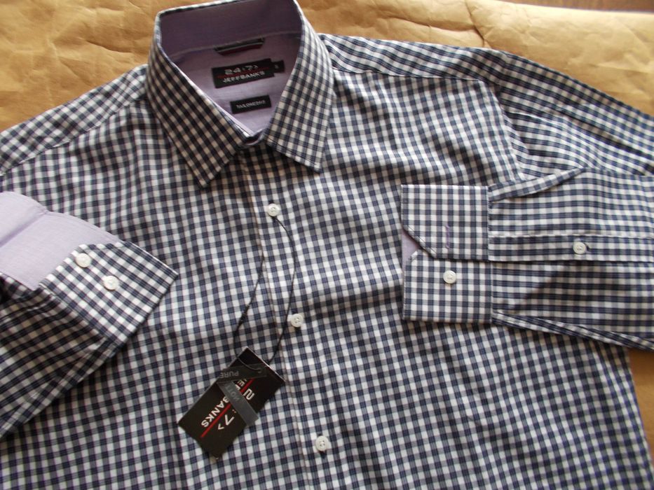 -S- JEFF BANKS 24/7  PREMIUM, Nowa Koszula Męska S 38,5 cm DANIA