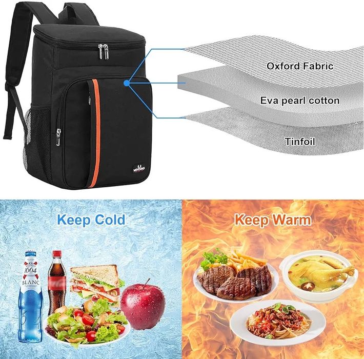 Mochila isotérmica térmica 23L [preto/cinza/azul] NOVO - ENVIO GRÁTIS