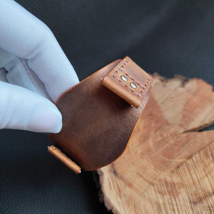 Коричневый Напульсник NIKAZ кожаный Ремешок 18-24мм (К031)