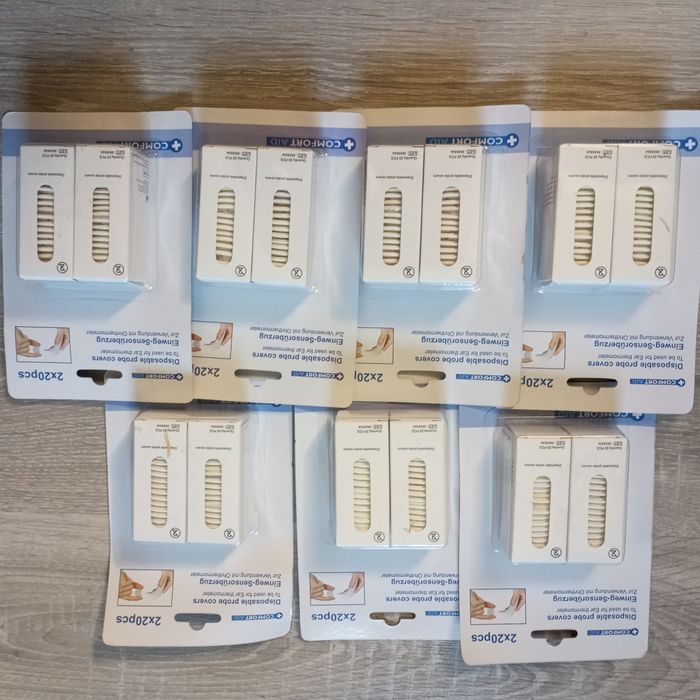 Zestaw jednorazowych ochronnych kapturków do termometru