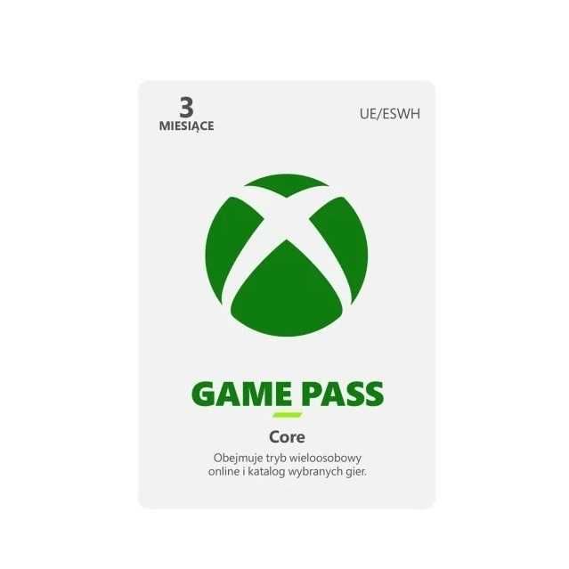 Xbox Game Pass CORE 3 Miesiące (90 DNI) EU/PL Cyfrowy KOD KLUCZ