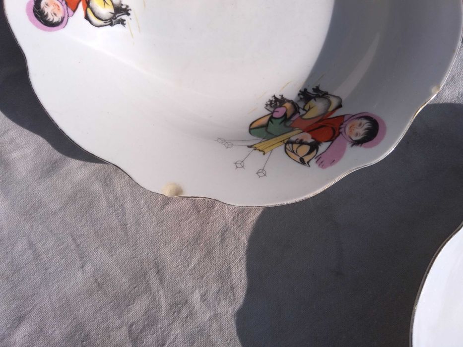 talerzyki głębokie dziecięce porcelanowe chińskie PRL