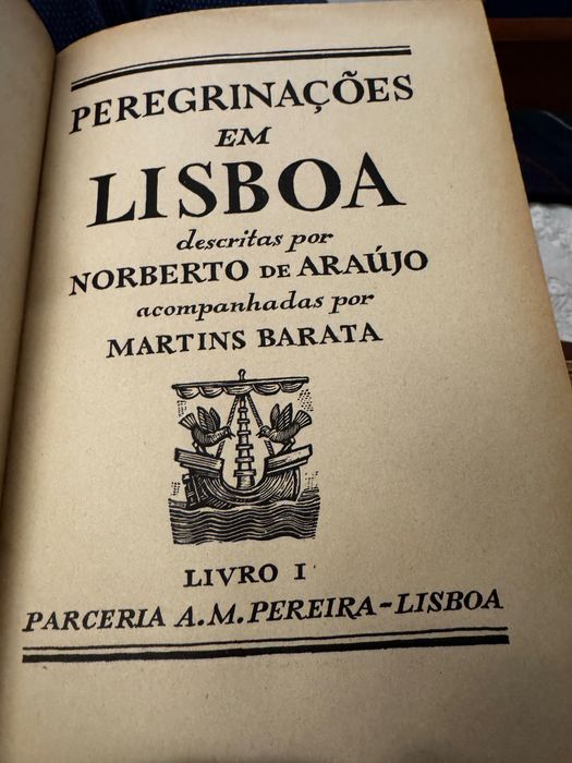 PEREGRINAÇÕES EM LISBOA, Norberto de Araújo.Encadernação editorial em pele, com ferros a Ouro.