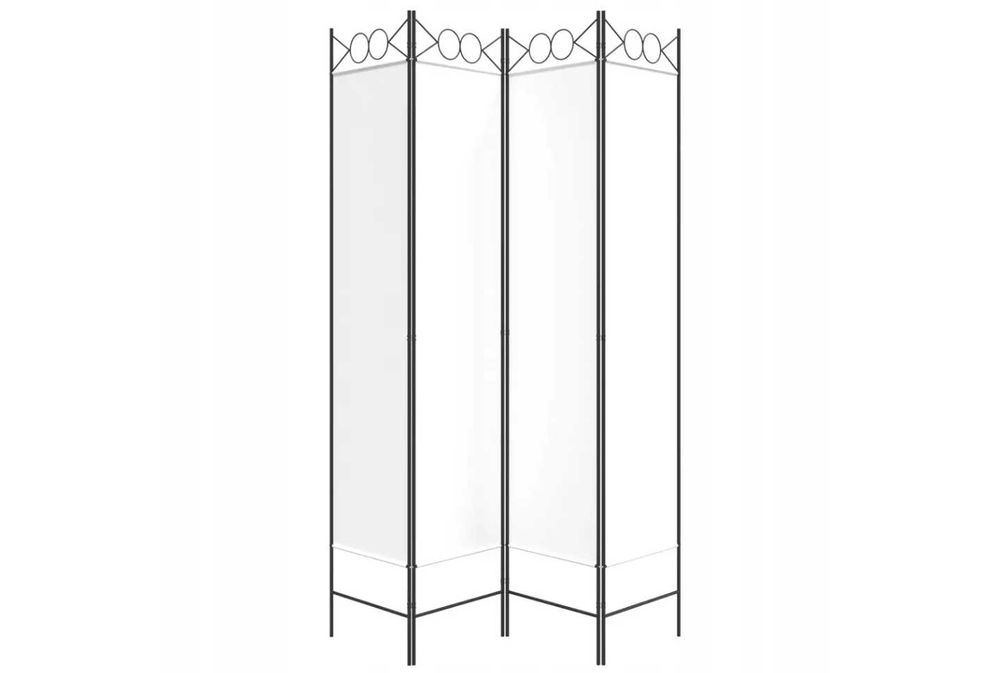 Parawan 4-panelowy, biały, 160x200 cm, przegroda RÓŻNE KOLORY