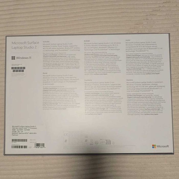 Surface Laptop Studio 2 i7 16GB 1TB RTX 4050 caneta caixa original