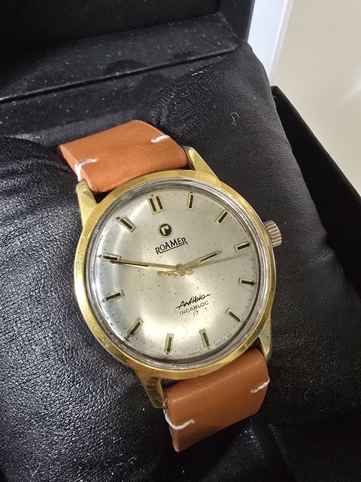 Vintage ROAMER Anfibio | Swiss Made | Pozłacany | Incabloc 17 | Mod. 414