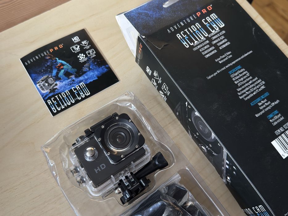 Câmara de Ação Adventure Pro Action Cam – Com Caixa Estanque e Acessórios