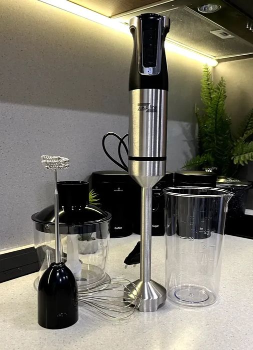 Потужний блендер 1500 Вт! Погружний подрібнювач Zepline ZP-143 5 в 1