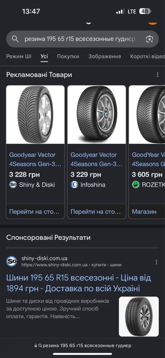 Резину Goodyear 8.5 мм в комплекті з дисками до ваг групи.резина
