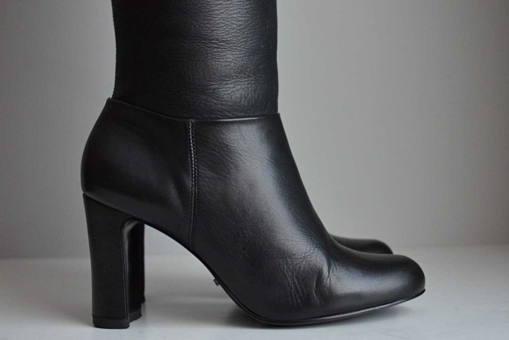 Kozaki Cate Gray z WYSOKĄ cholewką do kolana 38