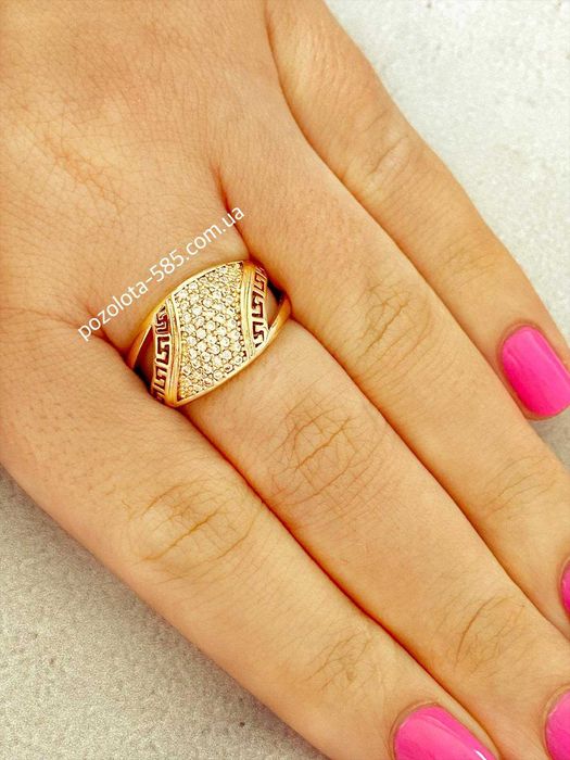 Позолоченное Кольцо "Фигурные Вырезы" р.18 (Разные Модели). Позолота