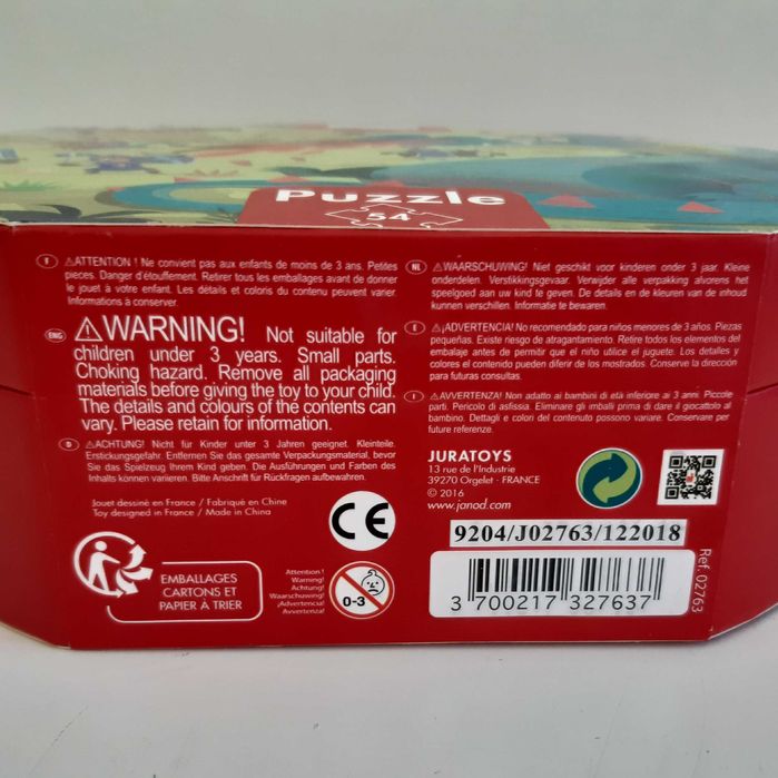 Puzzle Infantil Completo como Novo 50x40cm Janod Dragões e Cavaleiros 54 peças grandes