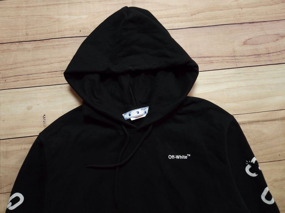 OFF-WHITE Chain Arrow Bluza Męska Hoodie Czarna r. L