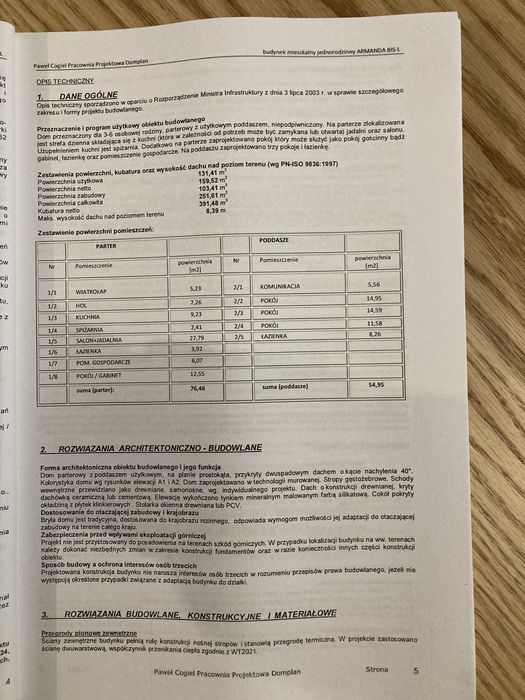 Projekt budowlany Armanda Bis-L