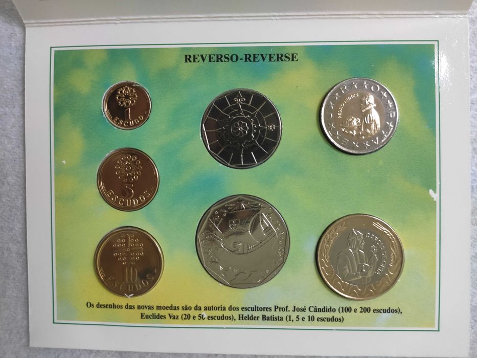 Moedas Escudos em carteira BNC 1991
