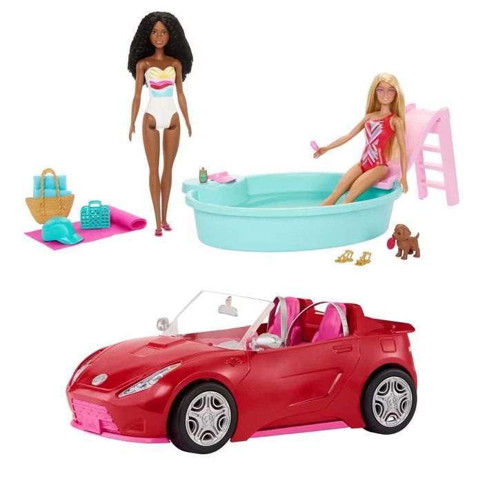 Ігровий набір Барбі Barbie Playset With 2 Dolls, Car, Pool