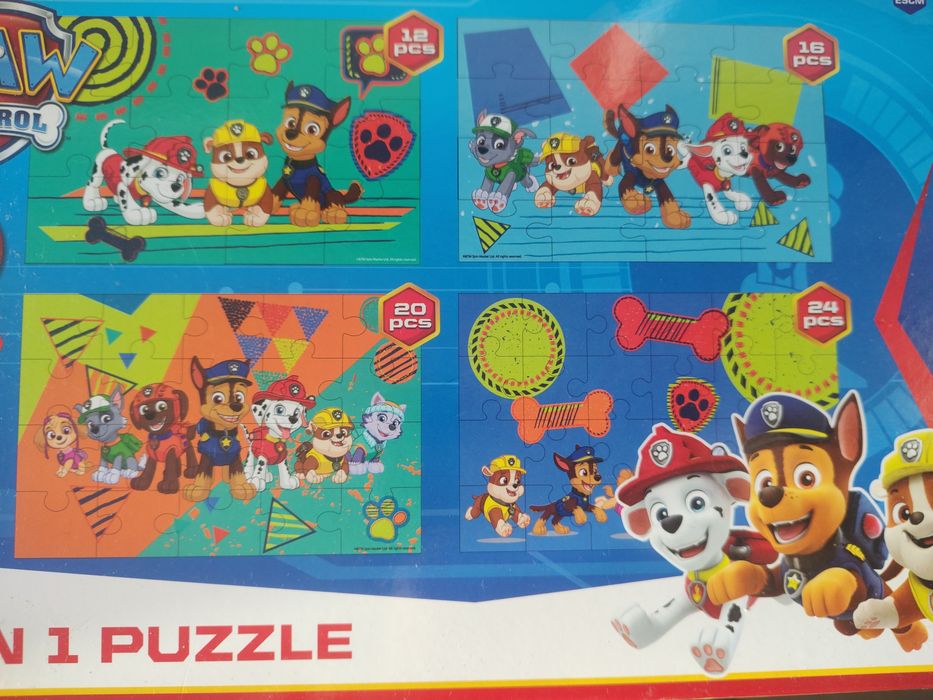 PSI PATROL puzzle układanka 4 obrazki 12, 16, 20, 24
