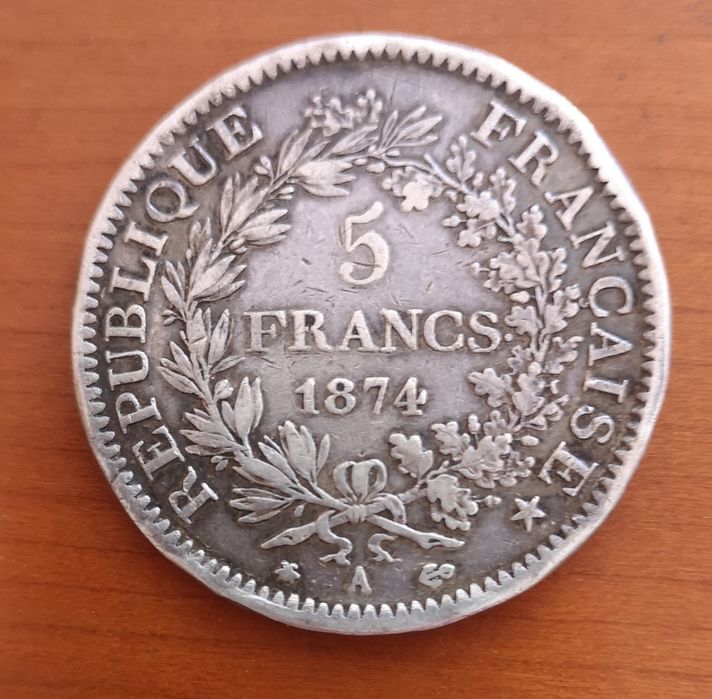 moedas prata 5 francs Hércules (#3)