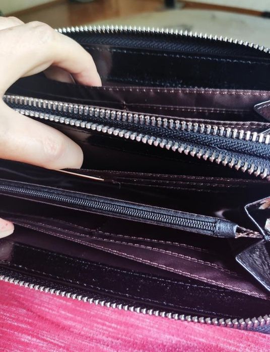 Кожаный кошелек (гаманець) универсальный. Цвет - Черный